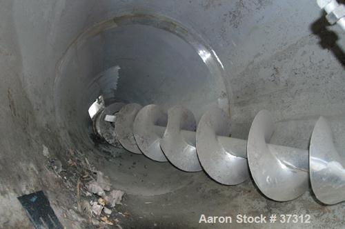 Used Nauta Mixer, ModelMBX 350, 304 Stainless Steel. 35 Cubic feet, 55" diameter x 84" straight side. Jacket top portion (water circulating only). Flat top cover, bolt down, 1/3 hinged. Bottom univer...