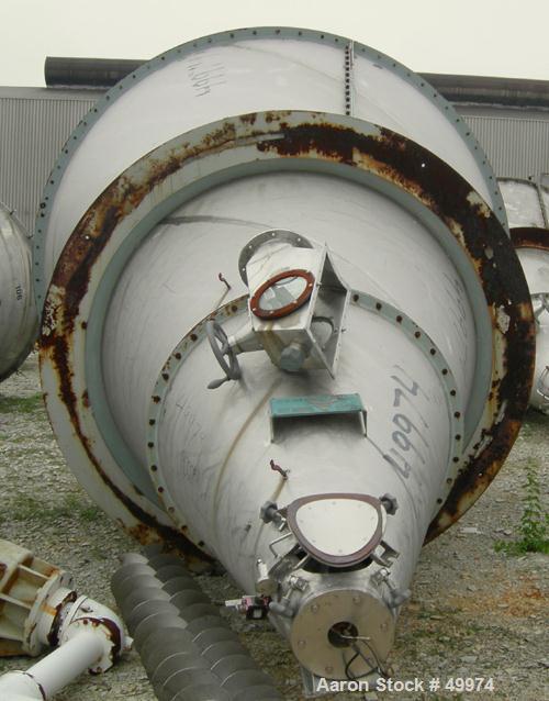 USED:Nauta mixer, type MBX100R, 304 stainless steel construction.12'2" diameter x 16'6" straight side. 3740mm diameter x 5085mm mixingchamber. 352 cu ft working capacity (10,000 liter). Not jacketed ...