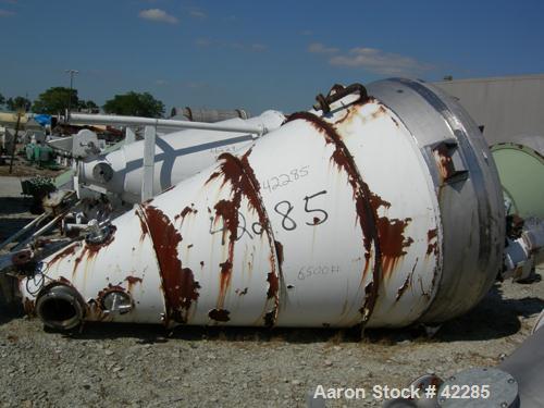 Used B.V. Nauta Mixer, 98 Cubic Feet, Type MBXU-35RWV, 316 Stainless Steel. Vacuum unit. 90" Diameter x 132" cone height. Jacketed, rated 10 psi at 212 deg F. Internal 191 psi/fv at 158 deg F. Bottom...