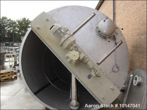 Used-Vrieco Zelhem 80 RV-3 Conical Mixer, stainless steel, capacity 282.5 cubic feet (8000 liters). Largest cone diameter 13...