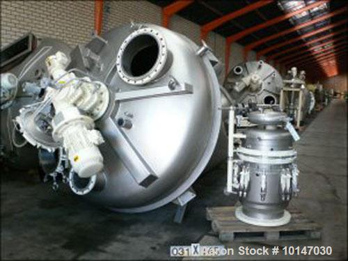 Used-Vrieco T-40 RB-3 Conical Dryer, 316 (1.4401) stainless steel. Working capacity 141.3 cubic feet (4000 liter), total cap...