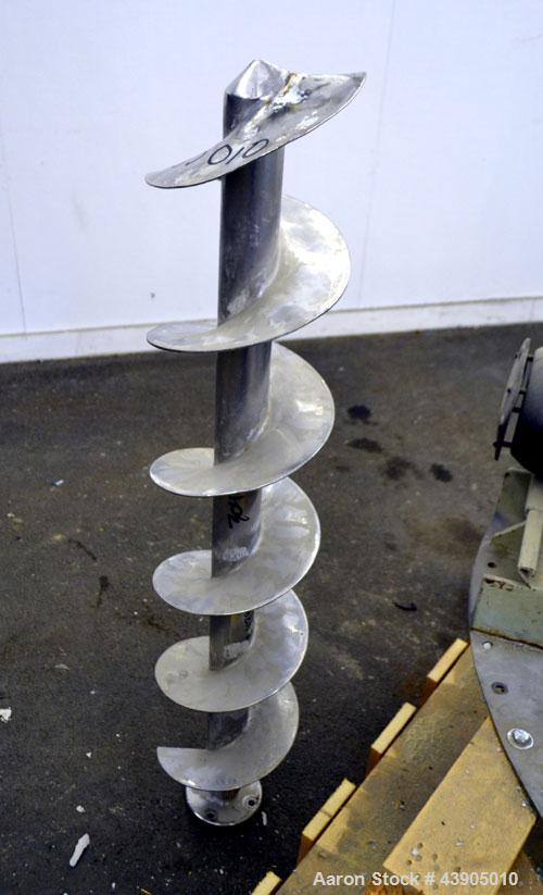 Used Vrieco Nauta Mixer, Approximately 6.9 Cubic Feet Working Capacity (195 Liter), 304 Stainless Steel.  Approximately 48" diameter x 66-1/2" cone height, bolt on flat top with 1", 3", (2) 4", 10" o...