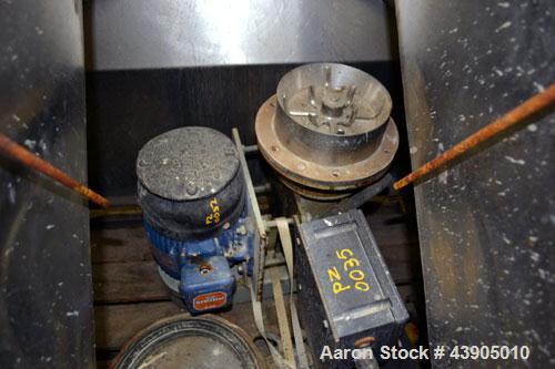 Used Vrieco Nauta Mixer, Approximately 6.9 Cubic Feet Working Capacity (195 Liter), 304 Stainless Steel.  Approximately 48" diameter x 66-1/2" cone height, bolt on flat top with 1", 3", (2) 4", 10" o...