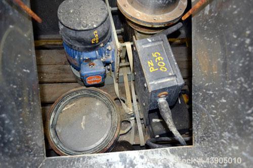 Used Vrieco Nauta Mixer, Approximately 6.9 Cubic Feet Working Capacity (195 Liter), 304 Stainless Steel.  Approximately 48" diameter x 66-1/2" cone height, bolt on flat top with 1", 3", (2) 4", 10" o...