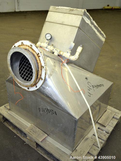 Used Vrieco Nauta Mixer, Approximately 6.9 Cubic Feet Working Capacity (195 Liter), 304 Stainless Steel.  Approximately 48" diameter x 66-1/2" cone height, bolt on flat top with 1", 3", (2) 4", 10" o...