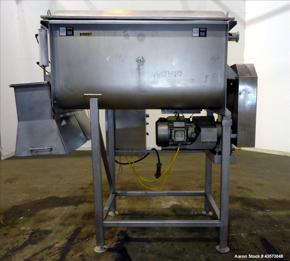 Used Dual Shaft Paddle Mixer, 304 Stainless Steel.