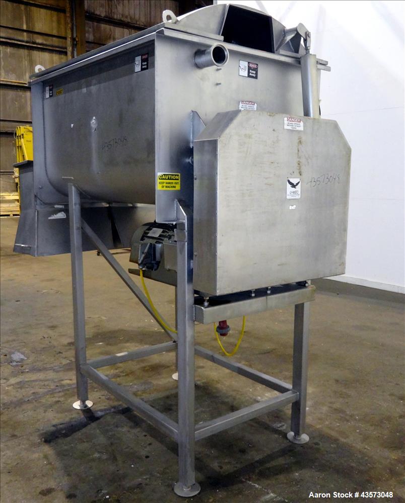 Used- Dual Shaft Paddle Mixer, 304 Stainless Steel.