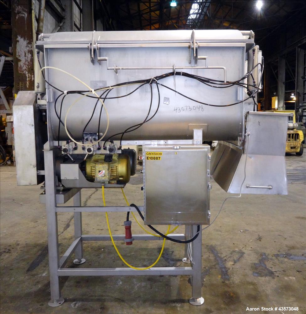 Used- Dual Shaft Paddle Mixer, 304 Stainless Steel.