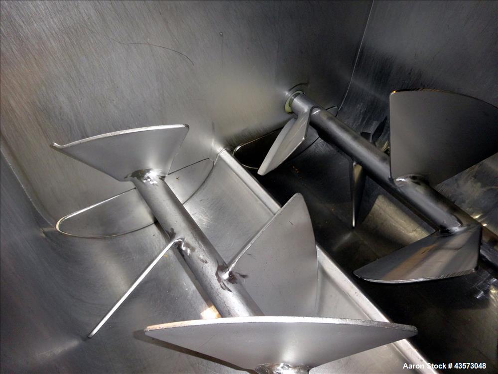 Used- Dual Shaft Paddle Mixer, 304 Stainless Steel.