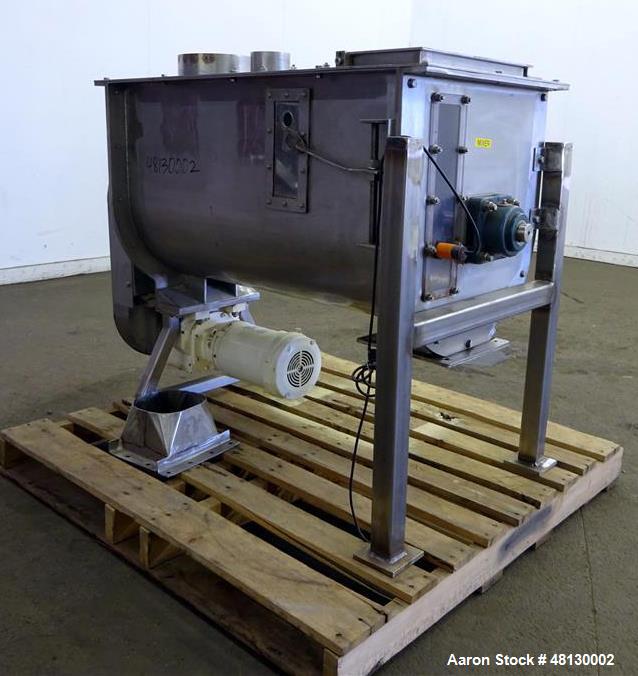 Used- Paddle Mixer, Approximate 7 Cubic Feet, 304 Stainless Steel