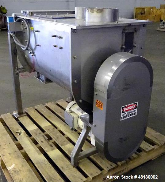 Used- Paddle Mixer, Approximate 7 Cubic Feet, 304 Stainless Steel