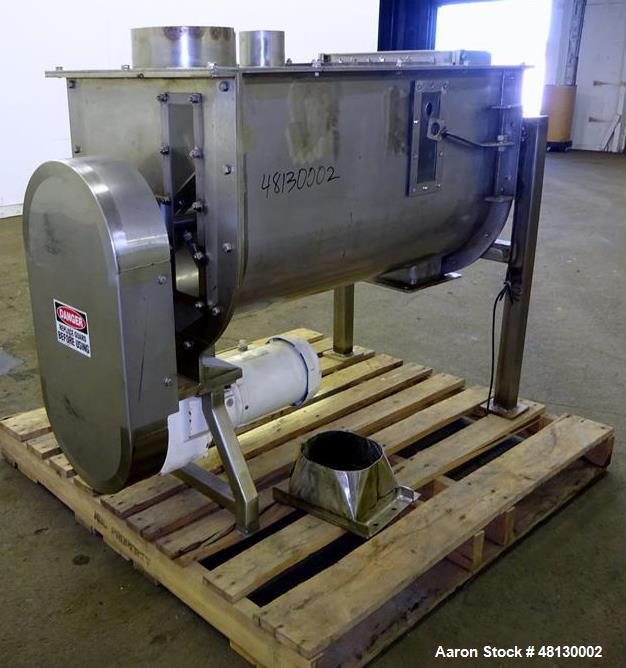 Used- Paddle Mixer, Approximate 7 Cubic Feet, 304 Stainless Steel