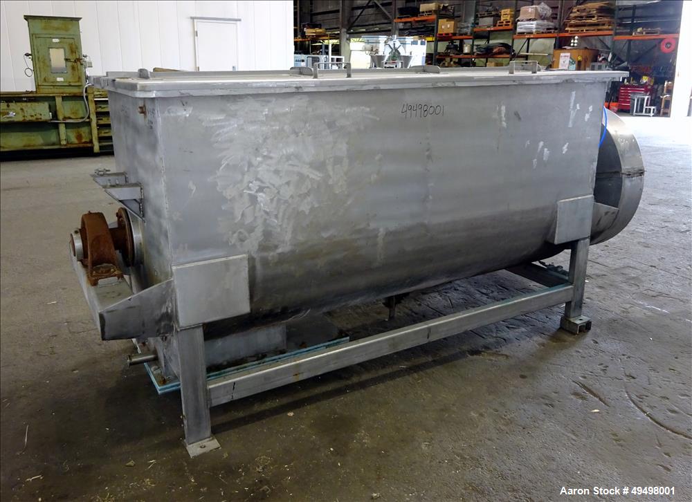 Used- Paddle Mixer, 304 Stainless Steel, Approximate 90 Cubic Feet Working Capac