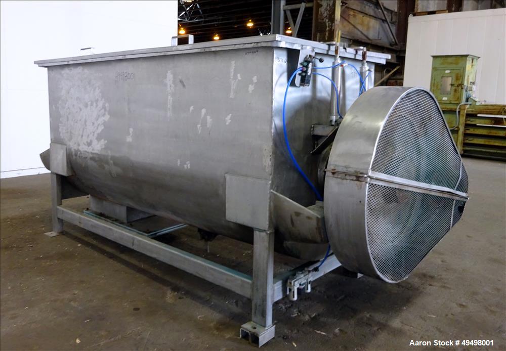 Used- Paddle Mixer, 304 Stainless Steel, Approximate 90 Cubic Feet Working Capac