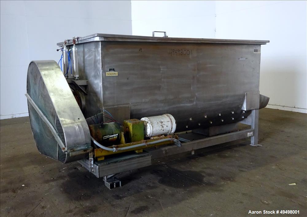 Used- Paddle Mixer, 304 Stainless Steel, Approximate 90 Cubic Feet Working Capac