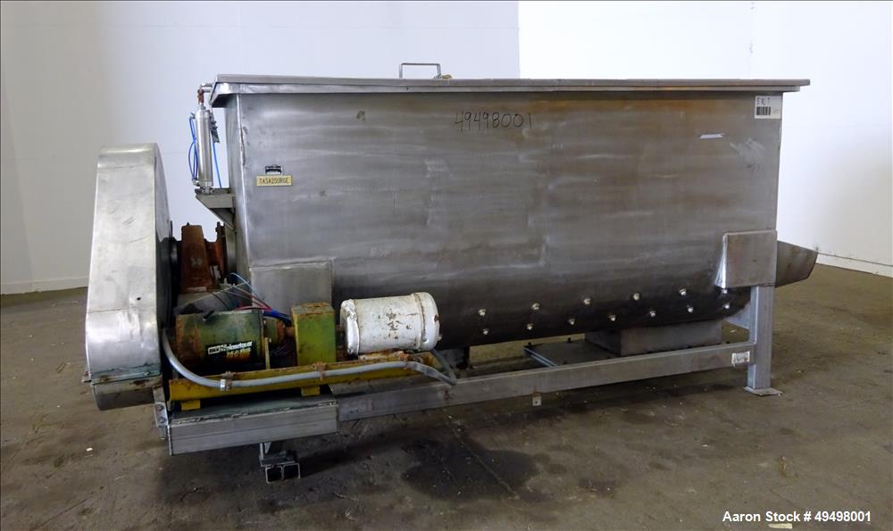Used Paddle Mixer, 304 Stainless Steel, Approximate 90 Cubic Feet Working Capac