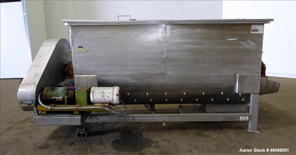 Used Paddle Mixer, 304 Stainless Steel, Approximate 90 Cubic Feet Working Capac