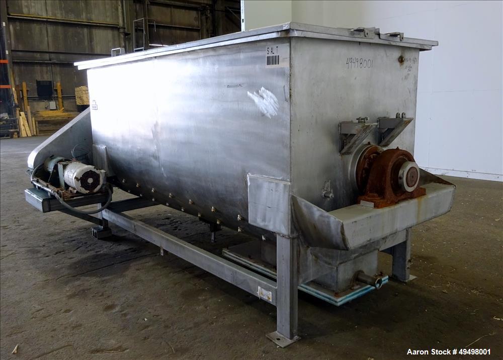 Used Paddle Mixer, 304 Stainless Steel, Approximate 90 Cubic Feet Working Capac