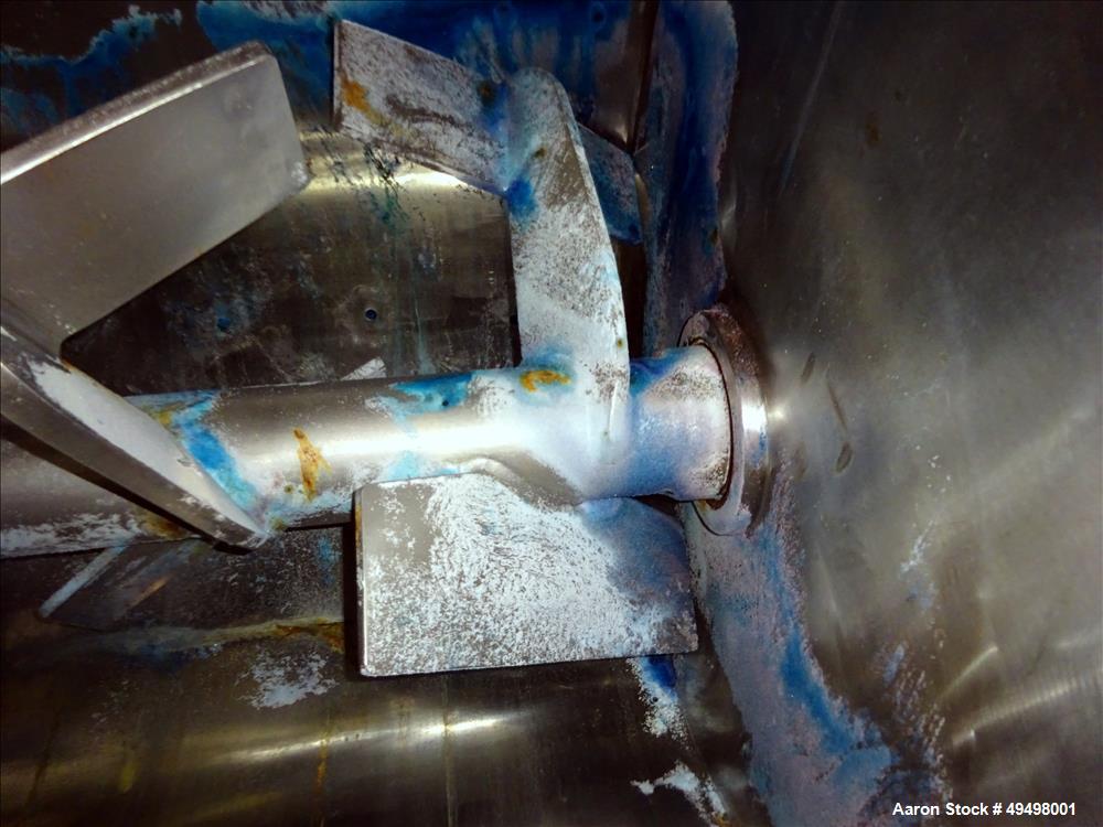 Used Paddle Mixer, 304 Stainless Steel, Approximate 90 Cubic Feet Working Capac