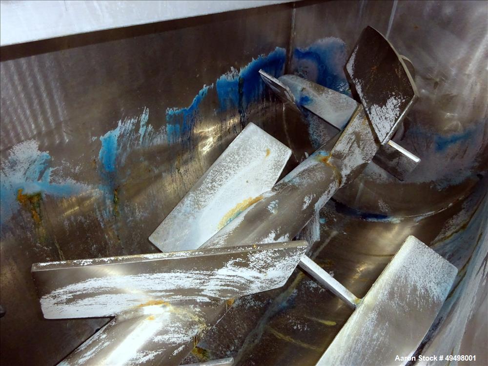 Used Paddle Mixer, 304 Stainless Steel, Approximate 90 Cubic Feet Working Capac
