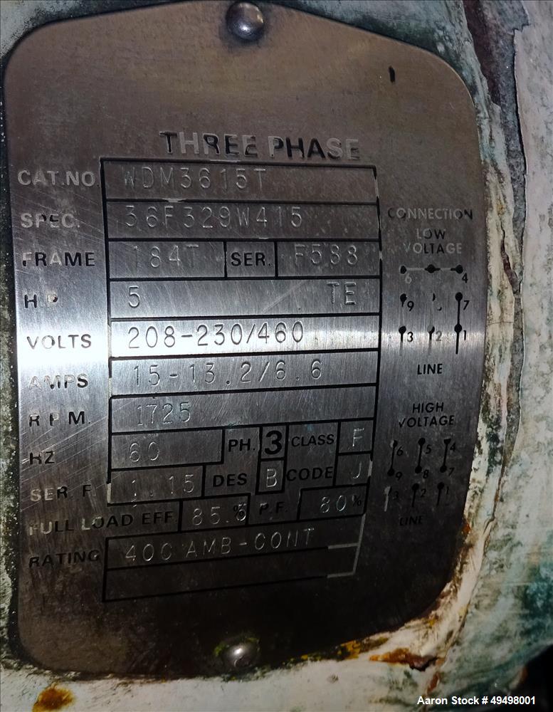 Used Paddle Mixer, 304 Stainless Steel, Approximate 90 Cubic Feet Working Capac