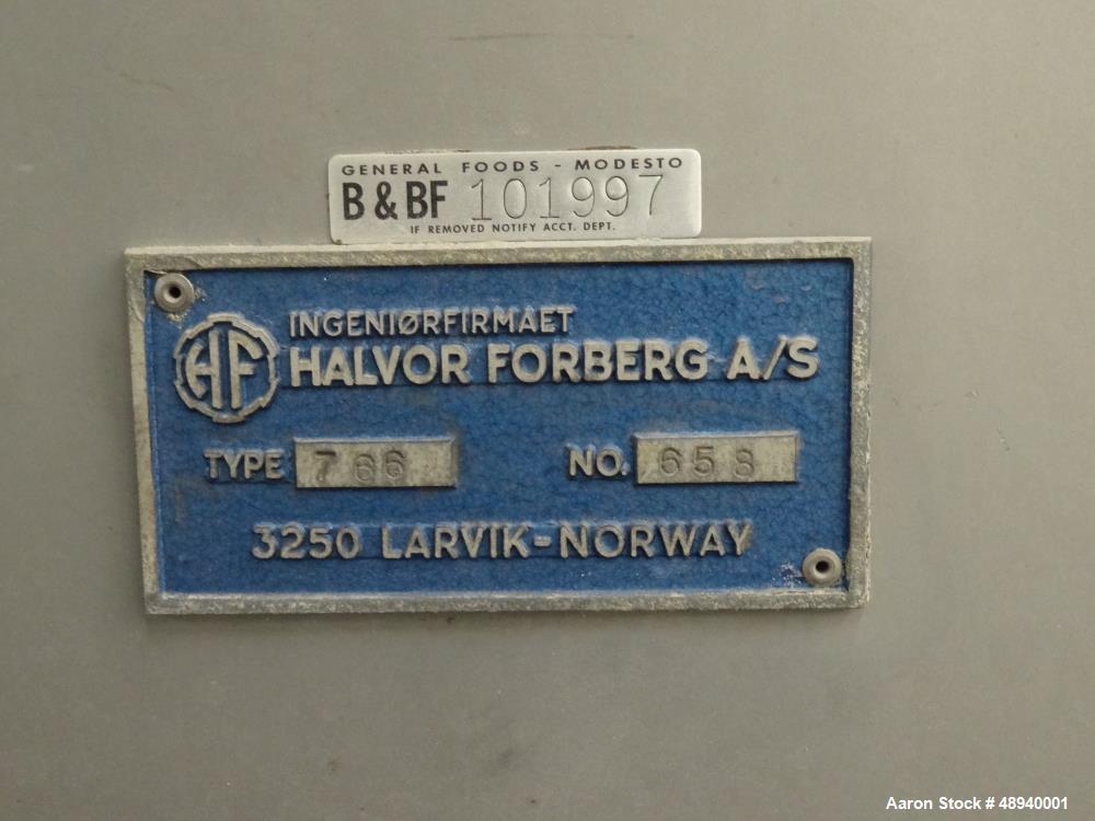 Used Forberg Twin Shaft Paddle Mixer, Model 766, Approximate 4.2 Cubic Feet.