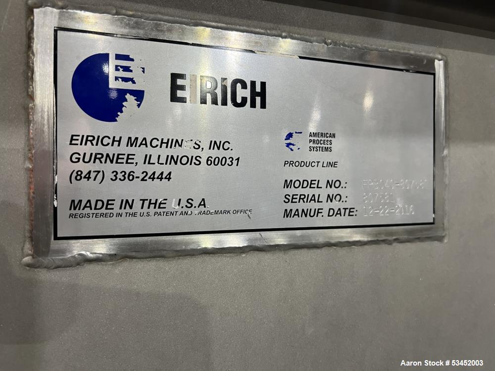 Eirich 40 Cubic Foot Stainless Steel Paddle Blender