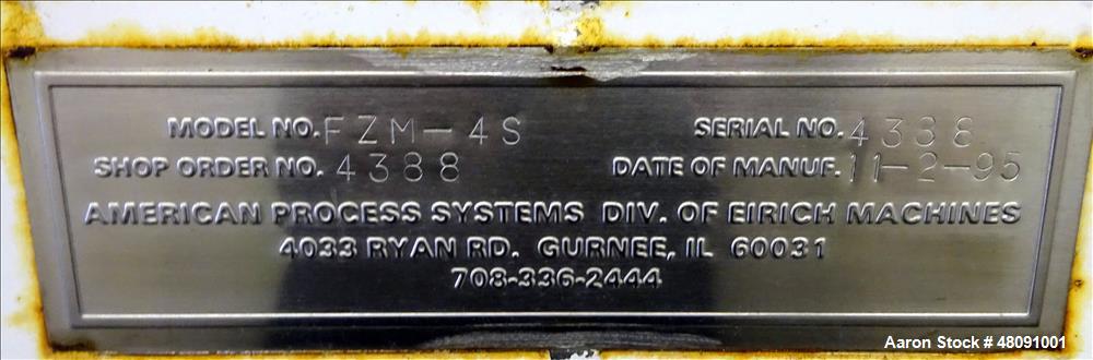 Used American Process Systems (Forberg type mixer) Twin Shaft Paddle Mixer