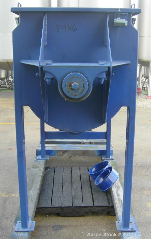 USED: American Process ribbon/paddle blender, model PRB-030, 30 cubic feet working capacity, carbon steel. Non-jacketed trough 30" wide x 72" long x approximately 34" deep. 3 piece clamp down top cov...