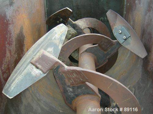 USED: American Process ribbon/paddle blender, model PRB-030, 30 cubic feet working capacity, carbon steel. Non-jacketed trough 30" wide x 72" long x approximately 34" deep. 3 piece clamp down top cov...
