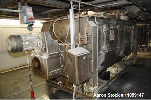 Used 270 Cubic Foot Paddle Blender. Stainless Steel, built by American Process Systems Div of Eirich Machines Model #U270-5998. Equipment Type PB-270 Mixer, 12 ft. length. 10" outlet. Driven by a 30 ...