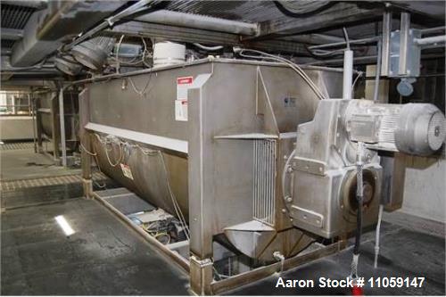 Used 270 Cubic Foot Paddle Blender. Stainless Steel, built by American Process Systems Div of Eirich Machines Model #U270-5998. Equipment Type PB-270 Mixer, 12 ft. length. 10" outlet. Driven by a 30 ...