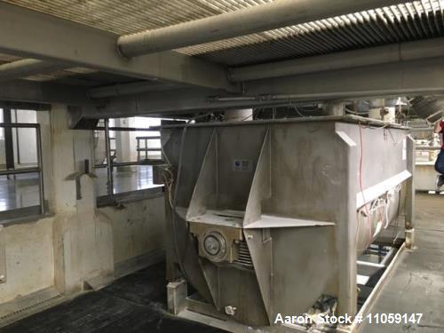 Used 270 Cubic Foot Paddle Blender. Stainless Steel, built by American Process Systems Div of Eirich Machines Model #U270-5998. Equipment Type PB-270 Mixer, 12 ft. length. 10" outlet. Driven by a 30 ...