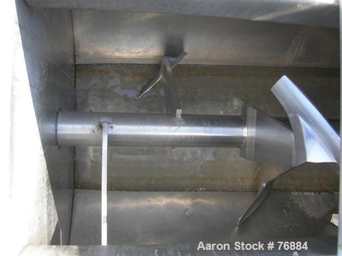 USED: American Process paddle mixer, model SCPB155, 155 cubic feet capacity, 304 stainless steel. Semi-cylindrical. Stainless steel dimple jacketed trough 50" diameter x 120" long x approximately 52"...