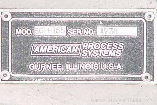 USED: American Process paddle mixer, model SCPB155, 155 cubic feet capacity, 304 stainless steel. Semi-cylindrical. Stainless steel dimple jacketed trough 50" diameter x 120" long x approximately 52"...