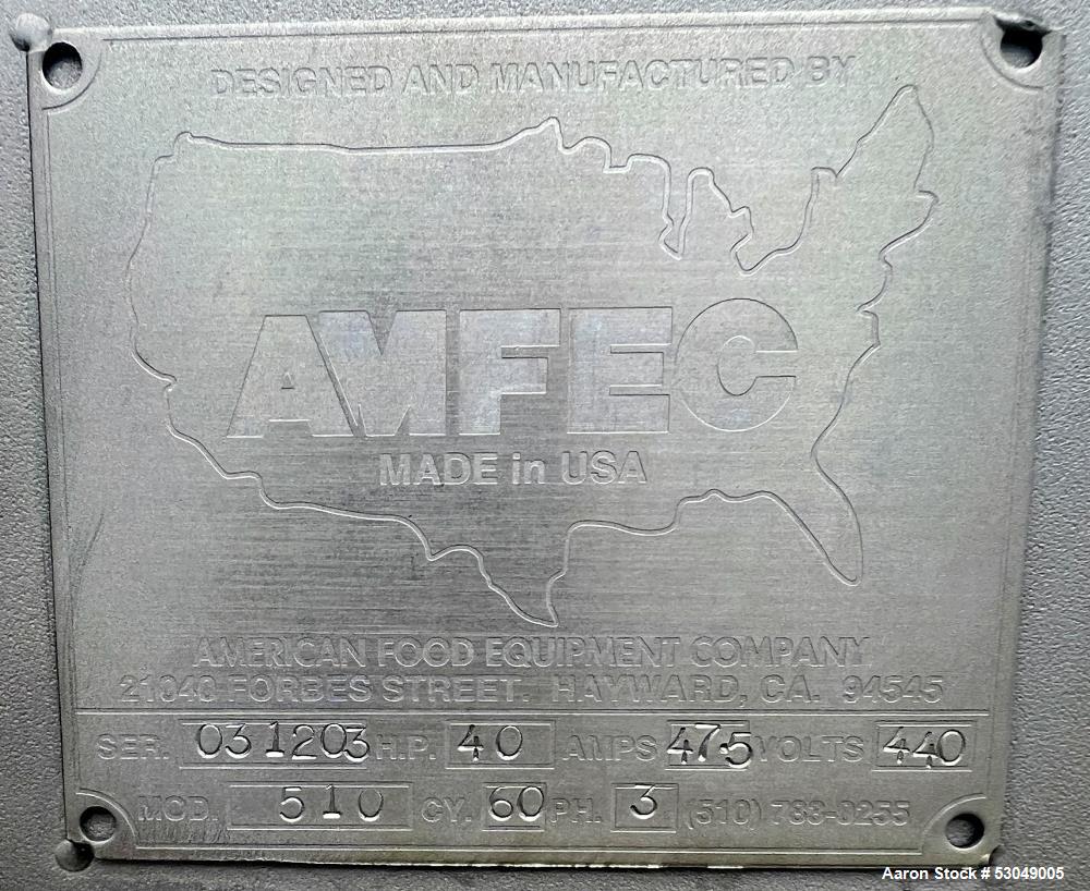 American Food Equipment Co Model 510 Stainless Steel 140 Cubic Foot Paddle Mixer