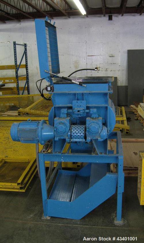 Used BHS Twin Shaft Batch Mixer.  It has a 60 liter capacity in the hopper and is stainless steel.  Footprint is 3' x 3' and 5' high.  It has a VFD inside a control panel and manual.  The mixer is 3 ...