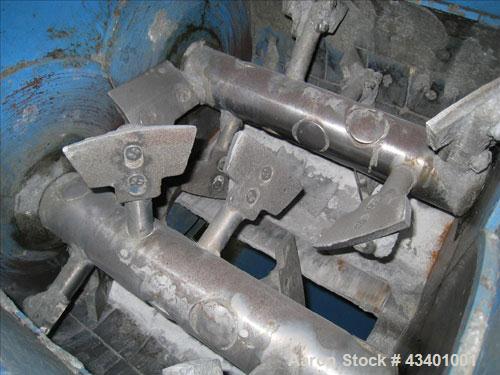 Used BHS Twin Shaft Batch Mixer.  It has a 60 liter capacity in the hopper and is stainless steel.  Footprint is 3' x 3' and 5' high.  It has a VFD inside a control panel and manual.  The mixer is 3 ...