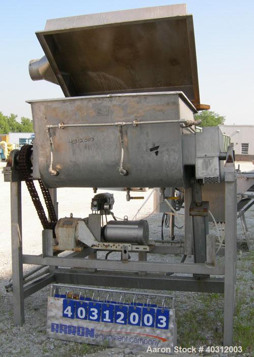 Used- Stainless SteelCustom Metal Craft Dual Shaft Paddle Mixer, 15 cubic feet, model DRB-310426