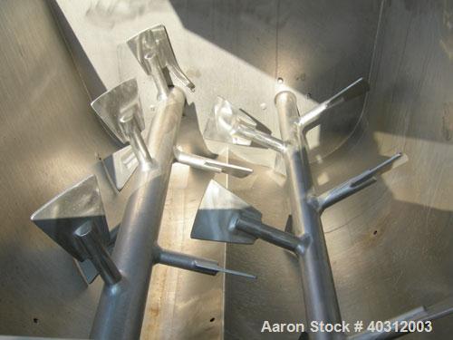 Used Stainless SteelCustom Metal Craft Dual Shaft Paddle Mixer, 15 cubic feet, model DRB-310426