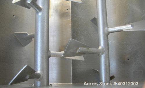 Used Stainless SteelCustom Metal Craft Dual Shaft Paddle Mixer, 15 cubic feet, model DRB-310426