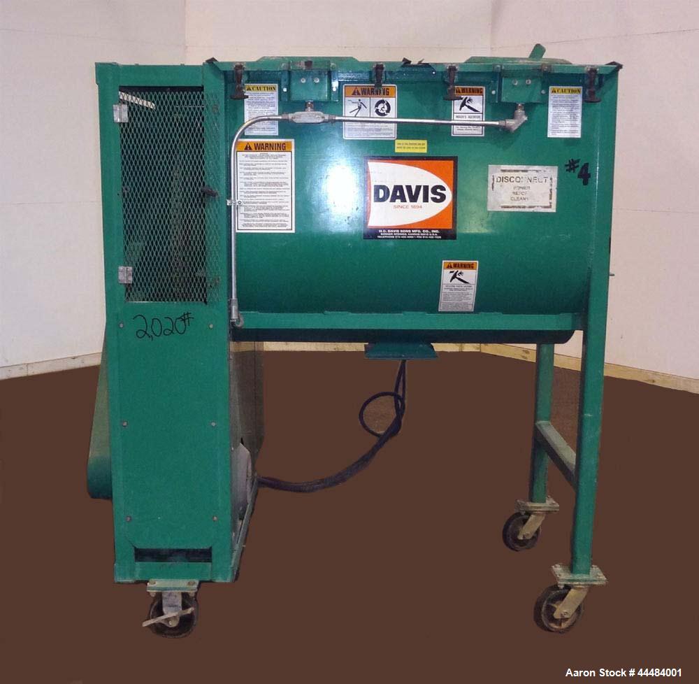 Used H.C. Davis Ultimate Duty Paddle Blender, 18 Cubic Feet Working Capacity, Carbon Steel. Non-Jacketed trough 31" wide x 45" long x approximately 36" deep. 6" Diameter shaft, (12) paddles welded to...