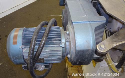 Used Dynamic Air Bella Twin Shaft Fluidized Zone Mixer, "Forberg Type" Model B-200-XN, 7.06 Cubic Feet Capacity, 316 Stainless Steel. Non-Jacketed trough 43.69" x 33.50". (2) 3'' Diameter shafts, 6-3...