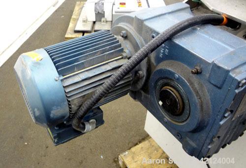 Used Dynamic Air Bella Twin Shaft Fluidized Zone Mixer, "Forberg Type" Model B-200-XN, 7.06 Cubic Feet Capacity, 316 Stainless Steel. Non-Jacketed trough 43.69" x 33.50". (2) 3'' Diameter shafts, 6-3...