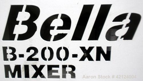 Used Dynamic Air Bella Twin Shaft Fluidized Zone Mixer, "Forberg Type" Model B-200-XN, 7.06 Cubic Feet Capacity, 316 Stainless Steel. Non-Jacketed trough 43.69" x 33.50". (2) 3'' Diameter shafts, 6-3...