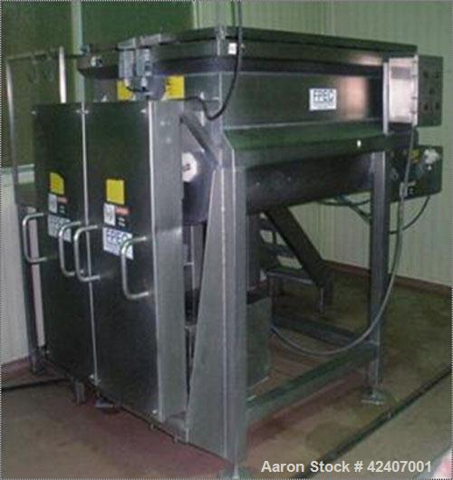 Used FPEC Open Mixer/Blender, model 814. 1000 lb capacity, 2202V/440V. Paddle, ribbon or screw agitators; safety grid cover over mixing area with interlock switches; easy clean double lip shaft seals...