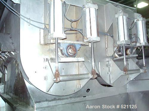 USED: FPEC paddle mixer, stainless steel construction, 10,000 lbcapacity/200 cu ft. Equipped with (2) 50 hp drive motors, CO2 hood.Reported recently rebuilt and suitable for USDA applications.
