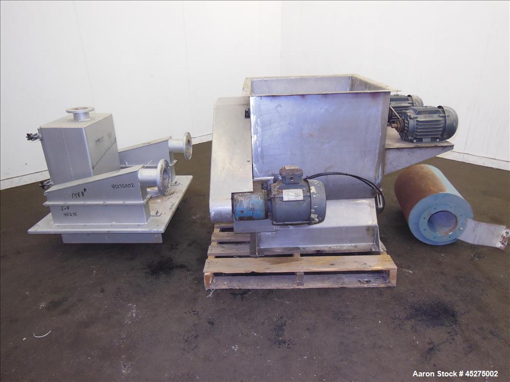 Used Stainless Steel Halvor Forberg Twin Shaft Fluidizer, 4.2 Cubic Feet, Model F-120