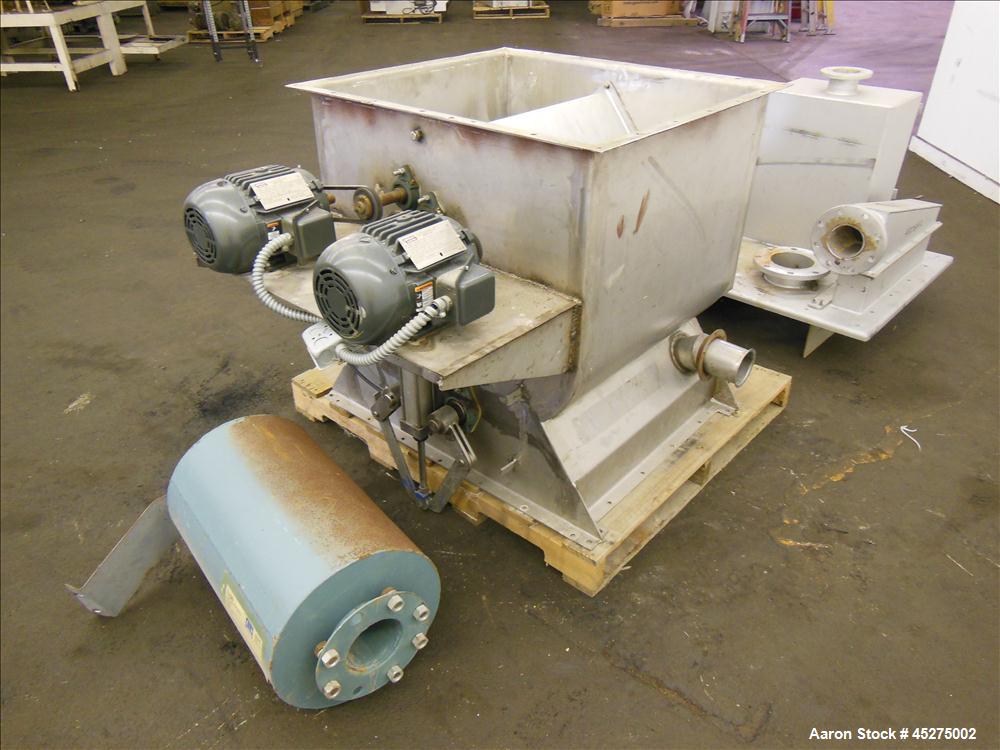 Used Stainless Steel Halvor Forberg Twin Shaft Fluidizer, 4.2 Cubic Feet, Model F-120