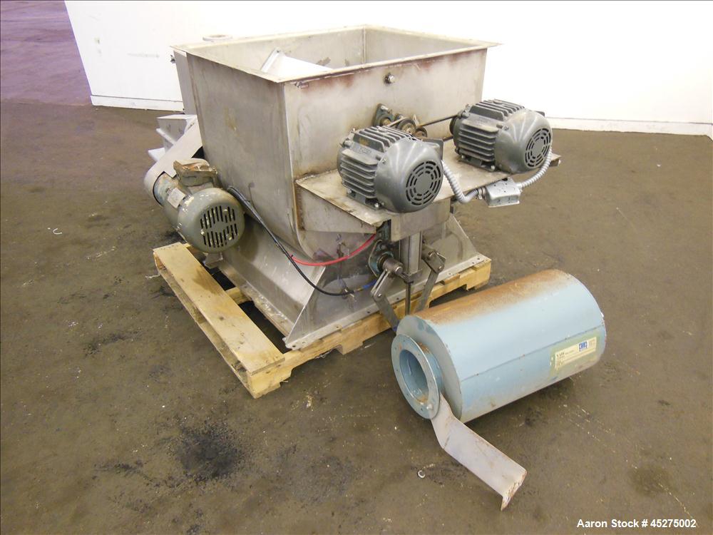 Used Stainless Steel Halvor Forberg Twin Shaft Fluidizer, 4.2 Cubic Feet, Model F-120
